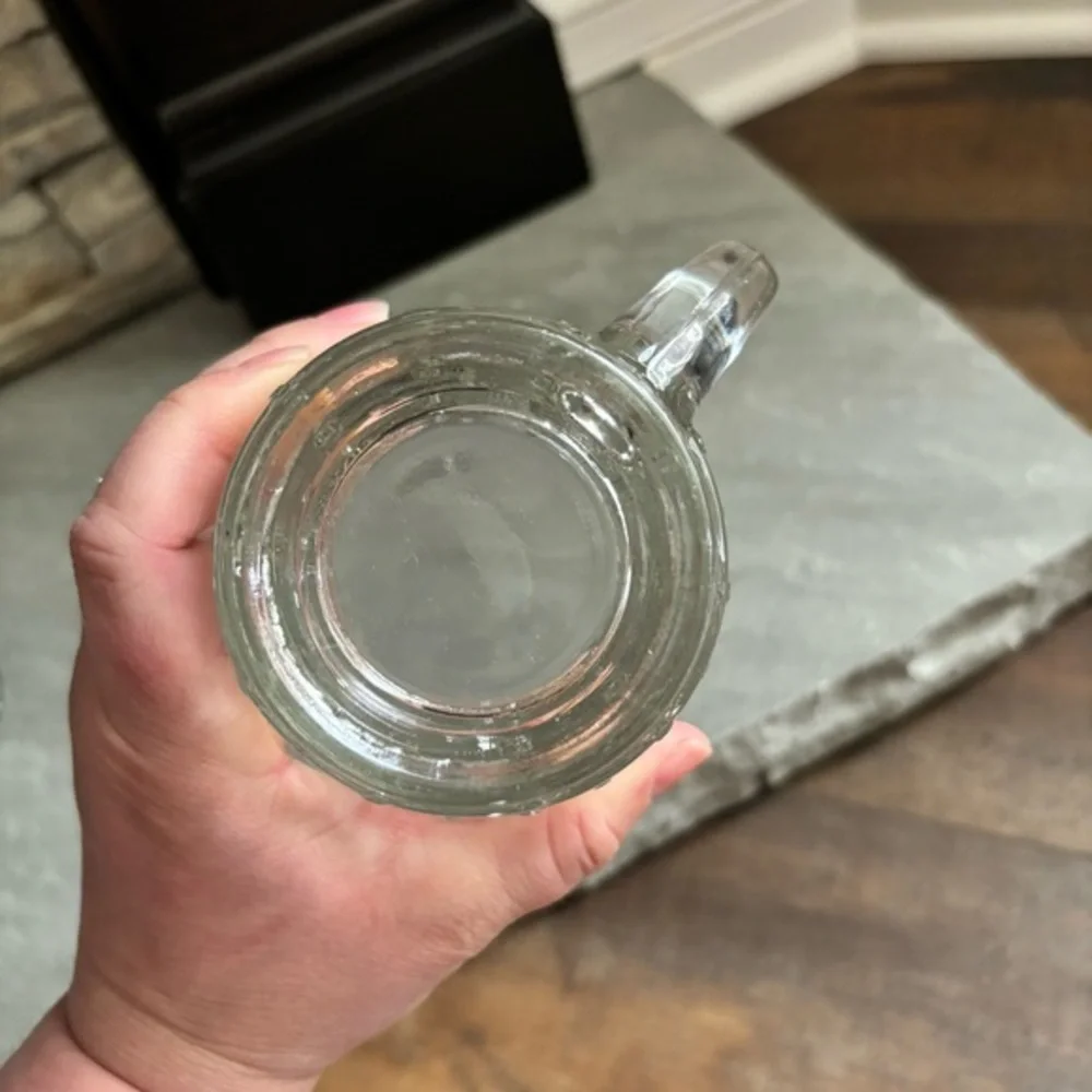 Vintage Mid Century DAD’S ROOT BEER Clear Embossed Thick Glass Barrel‎ Mug